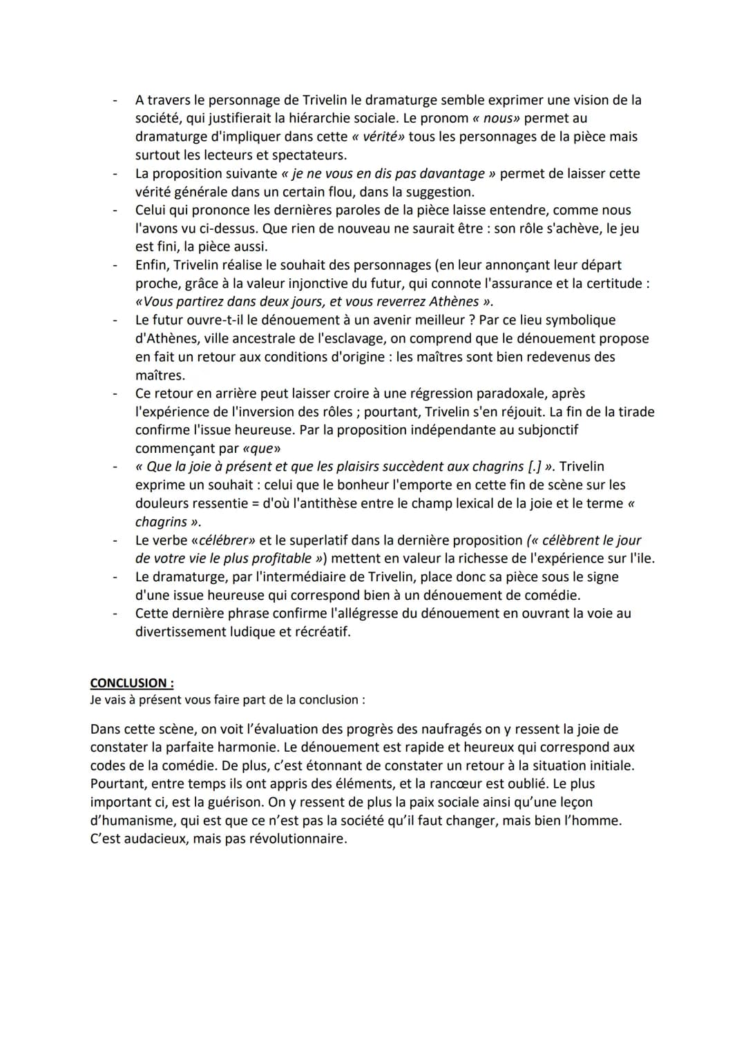 Fiche de révision n°6:
Marivaux, L'île des esclaves, scène XI
INTRODUCTION :
Bonjour, M., aujourd'hui je vais vous présenter comme lecture l