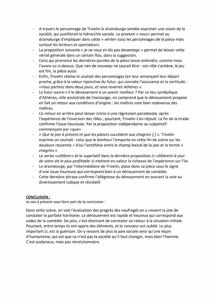 Fiche de révision n°6:
Marivaux, L'île des esclaves, scène XI
INTRODUCTION :
Bonjour, M., aujourd'hui je vais vous présenter comme lecture l