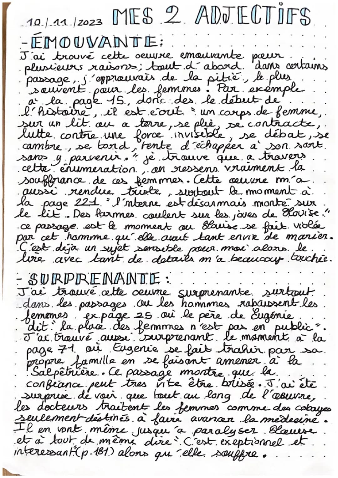 DEBUT
05/11/23
VICTORIA
MAS
LE BAL DES FOLLES
pages= 234
genre=fiction
personnages
histoire
appreciation
resumé:
A la Salpêtrière,
se. tient