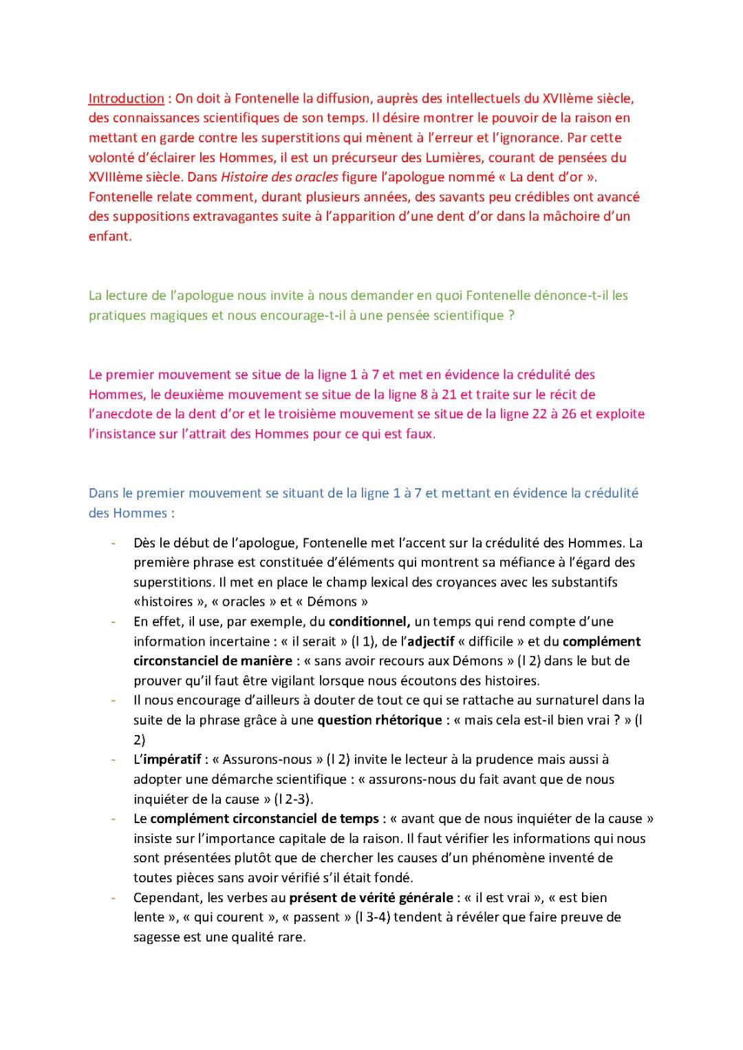 L'influence de Fontenelle sur les Lumières: Découverte de 'La dent d'or' et la bataille entre raison et superstition