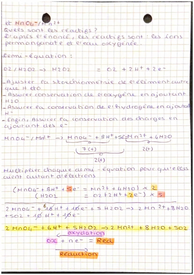 Chap 5 oxycore cluction
Identifier les couples oxycont/réducteur:
oxydant: espèce chimique suceptible de capter un
ou plusieurs électrons (e