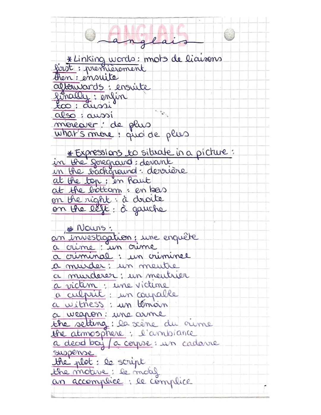 Apprends les Mots de Liaison et le Vocabulaire du Crime en Anglais!