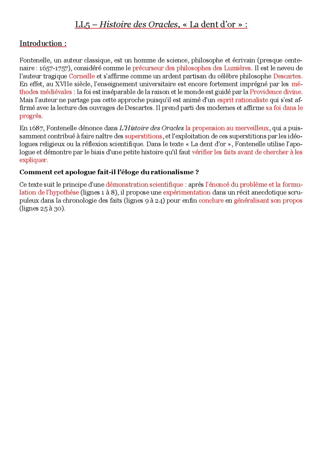 La dent d'or de Fontenelle - Texte PDF et Analyse