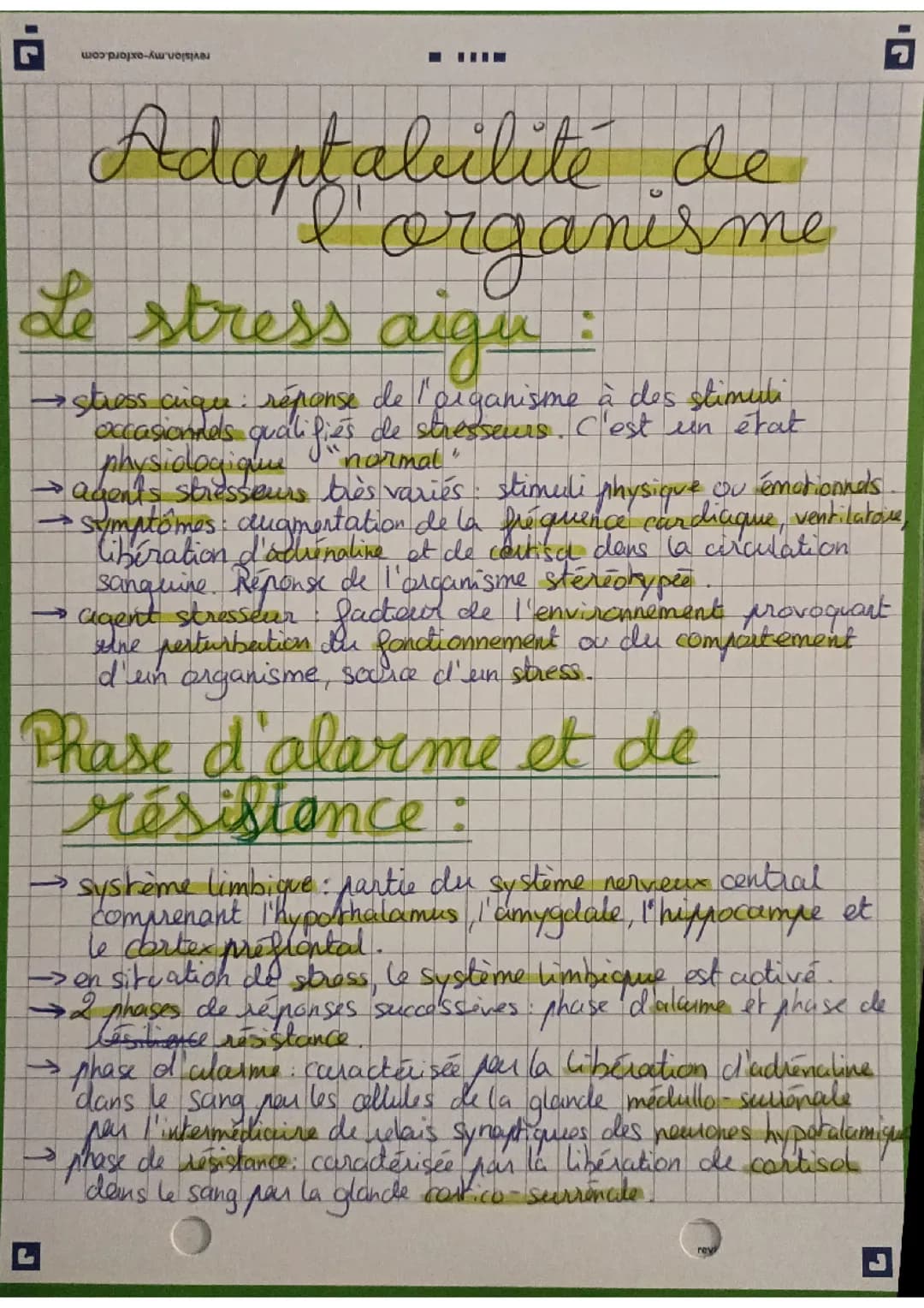 Adaptabilité de l'organisme