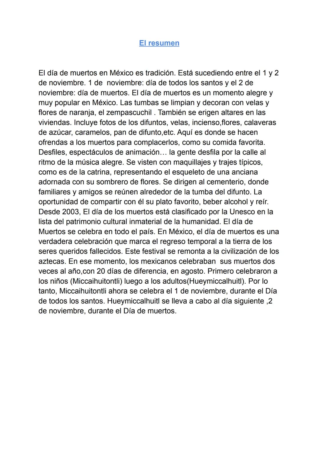 
<p>El Día de Muertos en México es una tradición que se celebra entre el 1 y 2 de noviembre. El 1 de noviembre se conmemora el día de todos 