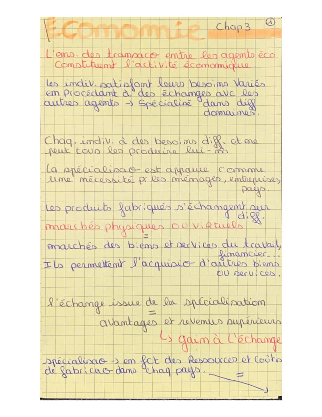 Economic Chap 3
L'ems. des transaco entre les agents éco
Constituent l'activité économique
les indiv. satisfont leurs besoins Variés
em proc