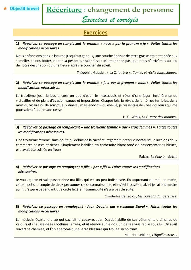Know Réécriture : Le changement de personne (exercices et corrigés) thumbnail