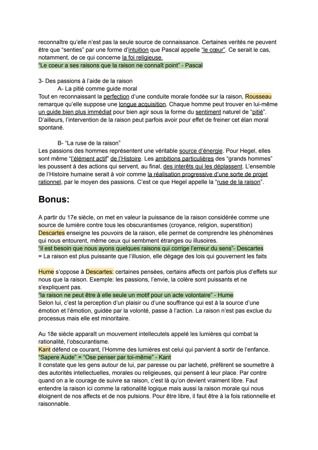 La raison
latin "calcul, mesure"
faculté humaine de réflexion
avoir raison = être dans le vrai
rationalité raisonnement logique
raisonnable 