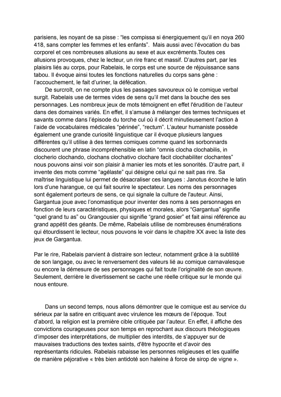 Dissertation Gargantua
L'humanisme est un concept littéraire du XVI ème siècle, mettant l'homme au centre
des préoccupations et désirant fai