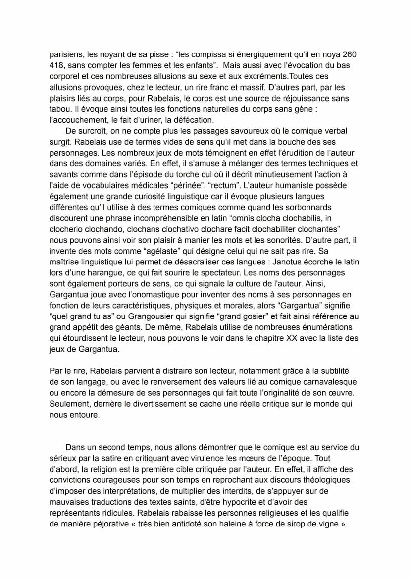 Dissertation Gargantua
L'humanisme est un concept littéraire du XVI ème siècle, mettant l'homme au centre
des préoccupations et désirant fai