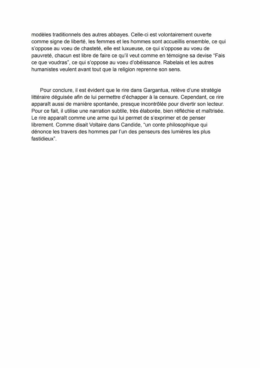 Dissertation Gargantua
L'humanisme est un concept littéraire du XVI ème siècle, mettant l'homme au centre
des préoccupations et désirant fai