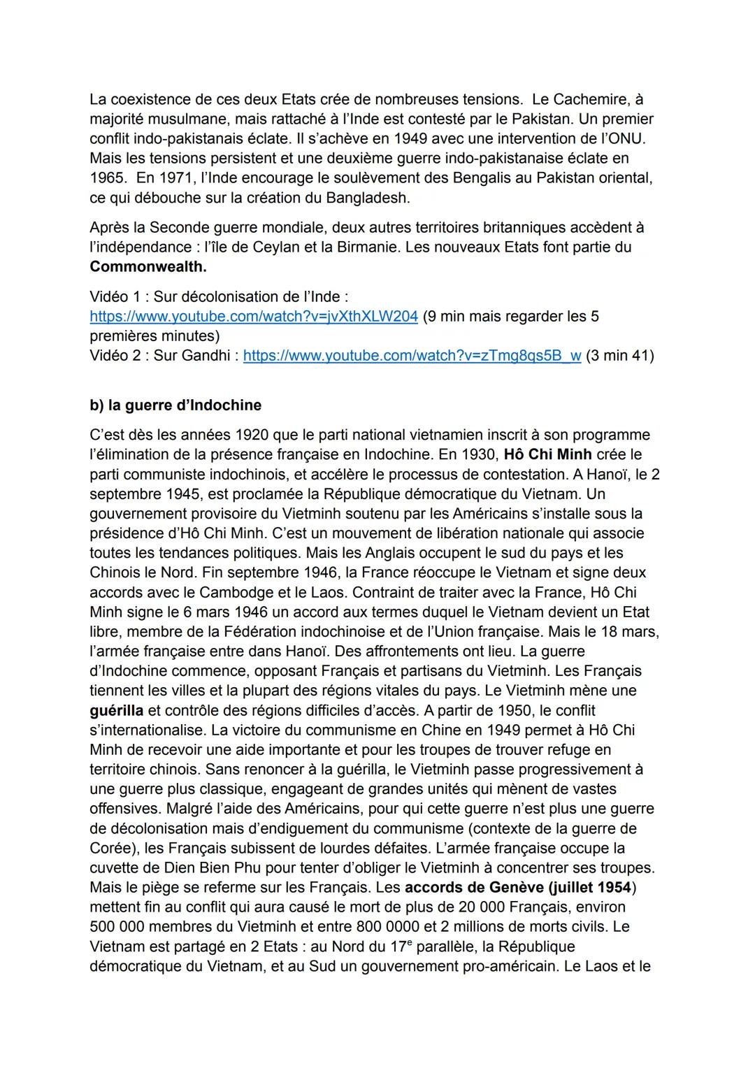 CHAPITRE VI: UNE NOUVELLE DONNE GEOPOLITIQUE : BIPOLARISATION ET
EMERGENCE DU TIERS-MONDE.
Le monde bascule vite dans une nouvelle forme de 