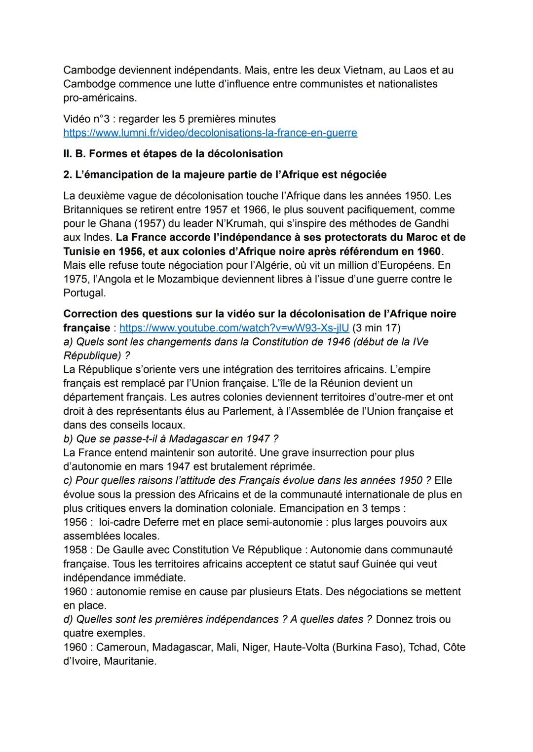 CHAPITRE VI: UNE NOUVELLE DONNE GEOPOLITIQUE : BIPOLARISATION ET
EMERGENCE DU TIERS-MONDE.
Le monde bascule vite dans une nouvelle forme de 