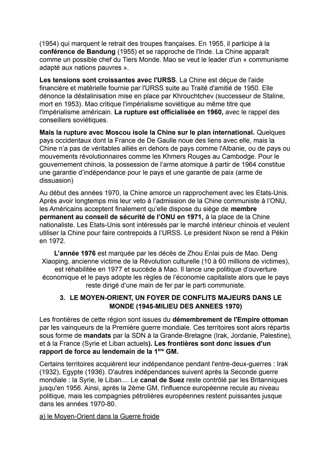 CHAPITRE VI: UNE NOUVELLE DONNE GEOPOLITIQUE : BIPOLARISATION ET
EMERGENCE DU TIERS-MONDE.
Le monde bascule vite dans une nouvelle forme de 