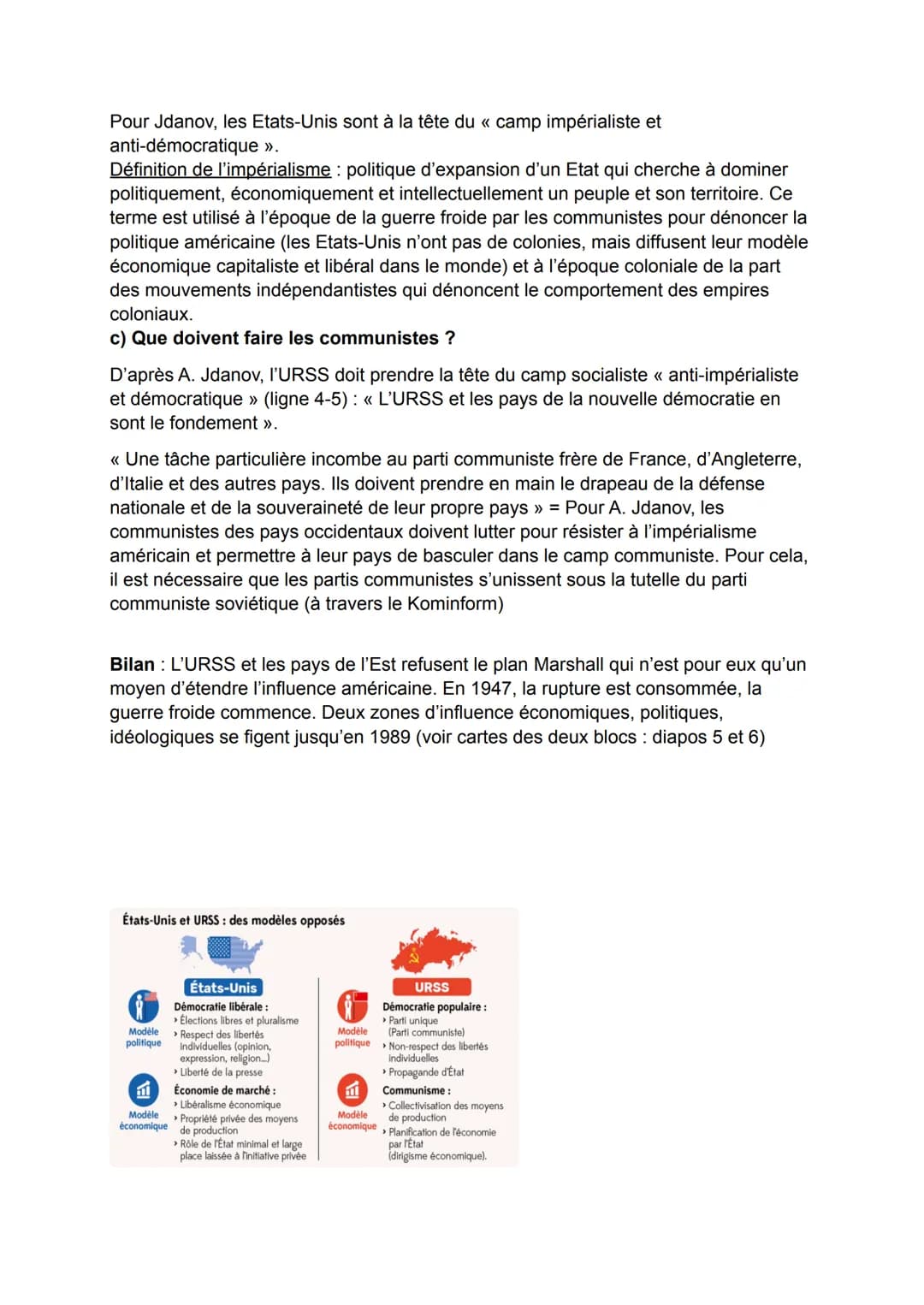 CHAPITRE VI: UNE NOUVELLE DONNE GEOPOLITIQUE : BIPOLARISATION ET
EMERGENCE DU TIERS-MONDE.
Le monde bascule vite dans une nouvelle forme de 