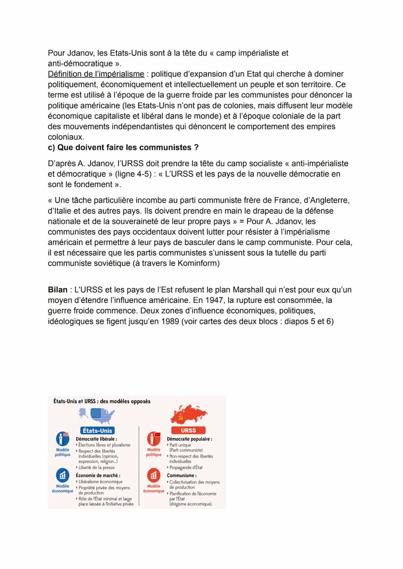 CHAPITRE VI: UNE NOUVELLE DONNE GEOPOLITIQUE : BIPOLARISATION ET
EMERGENCE DU TIERS-MONDE.
Le monde bascule vite dans une nouvelle forme de 