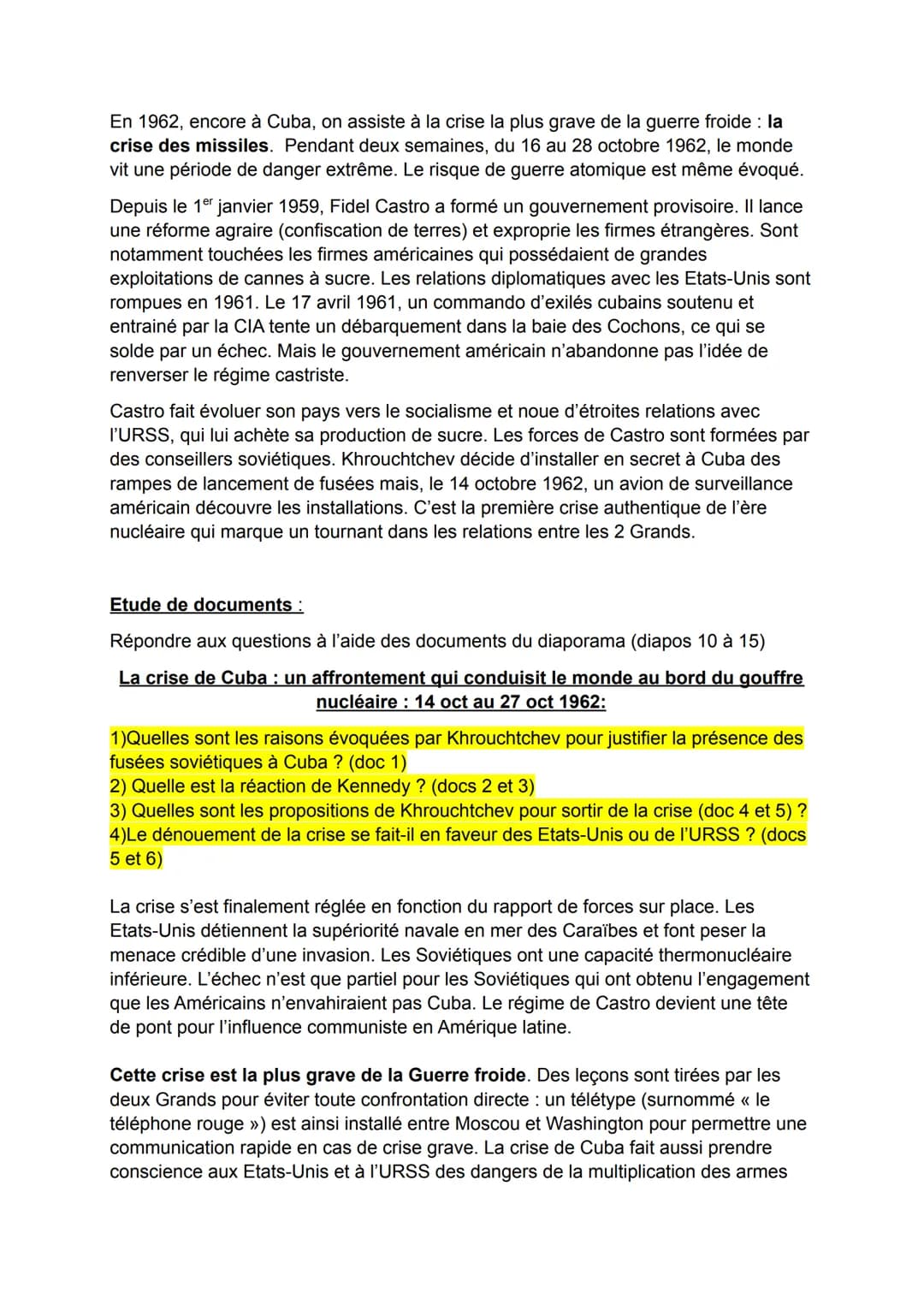 CHAPITRE VI: UNE NOUVELLE DONNE GEOPOLITIQUE : BIPOLARISATION ET
EMERGENCE DU TIERS-MONDE.
Le monde bascule vite dans une nouvelle forme de 