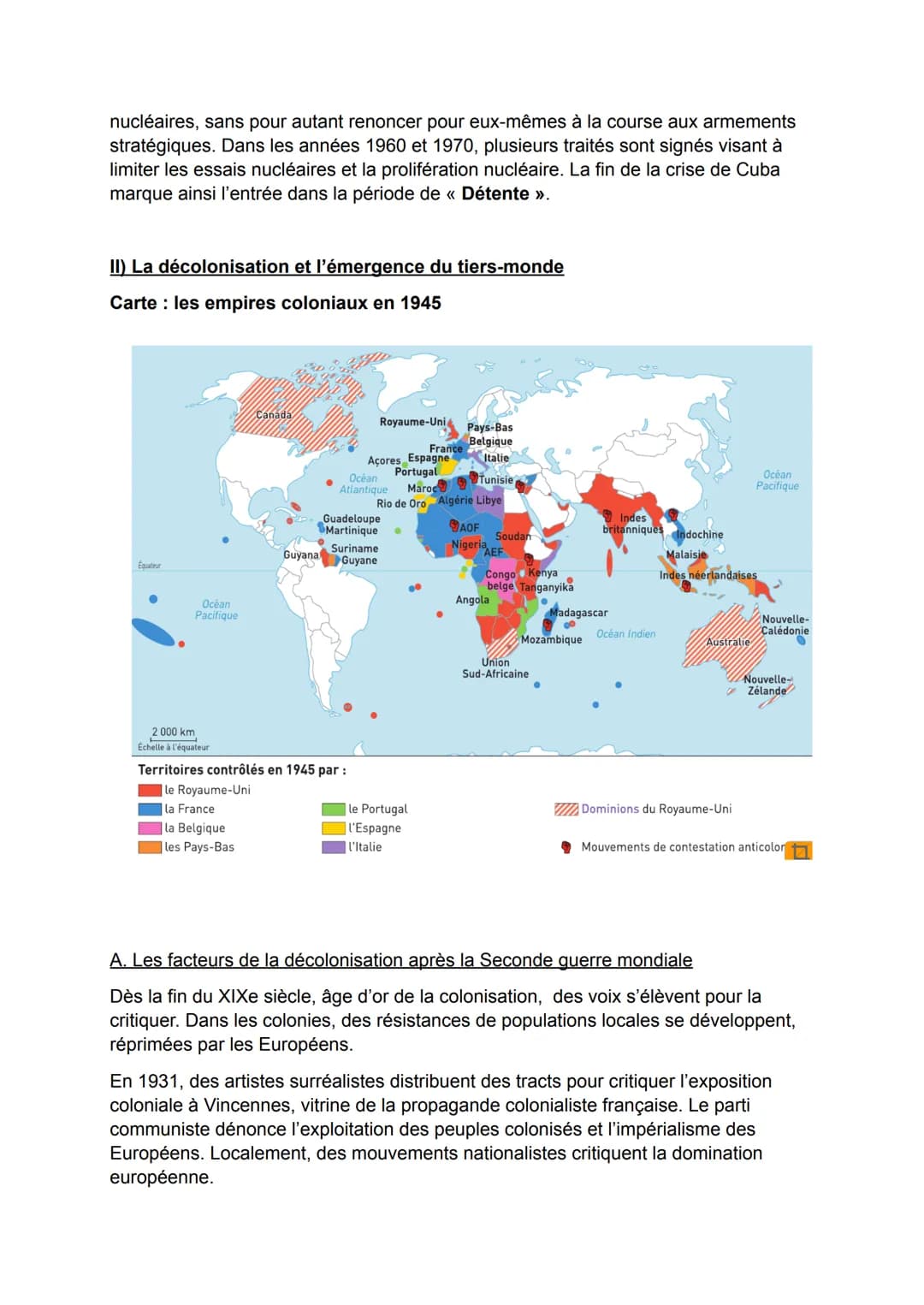 CHAPITRE VI: UNE NOUVELLE DONNE GEOPOLITIQUE : BIPOLARISATION ET
EMERGENCE DU TIERS-MONDE.
Le monde bascule vite dans une nouvelle forme de 