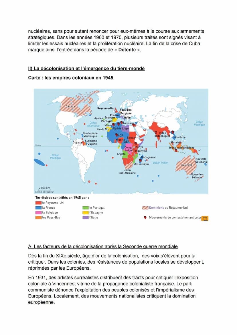 CHAPITRE VI: UNE NOUVELLE DONNE GEOPOLITIQUE : BIPOLARISATION ET
EMERGENCE DU TIERS-MONDE.
Le monde bascule vite dans une nouvelle forme de 