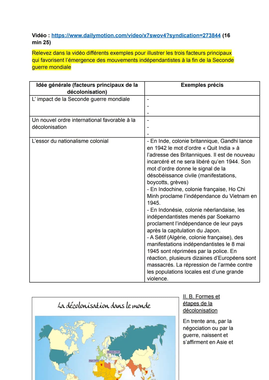 CHAPITRE VI: UNE NOUVELLE DONNE GEOPOLITIQUE : BIPOLARISATION ET
EMERGENCE DU TIERS-MONDE.
Le monde bascule vite dans une nouvelle forme de 