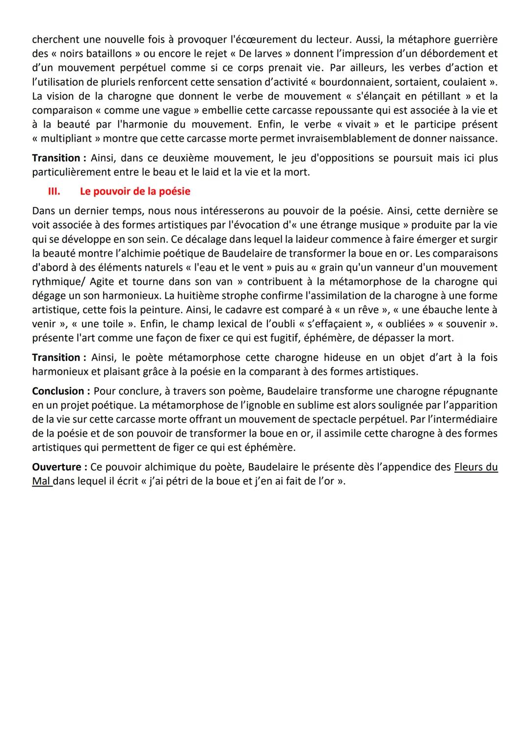 # LES FLEURS DU MAL: Une Charogne

Introduction: Charles Baudelaire est un poète et critique littéraire du 19º siècle. Il se rattache à
dive