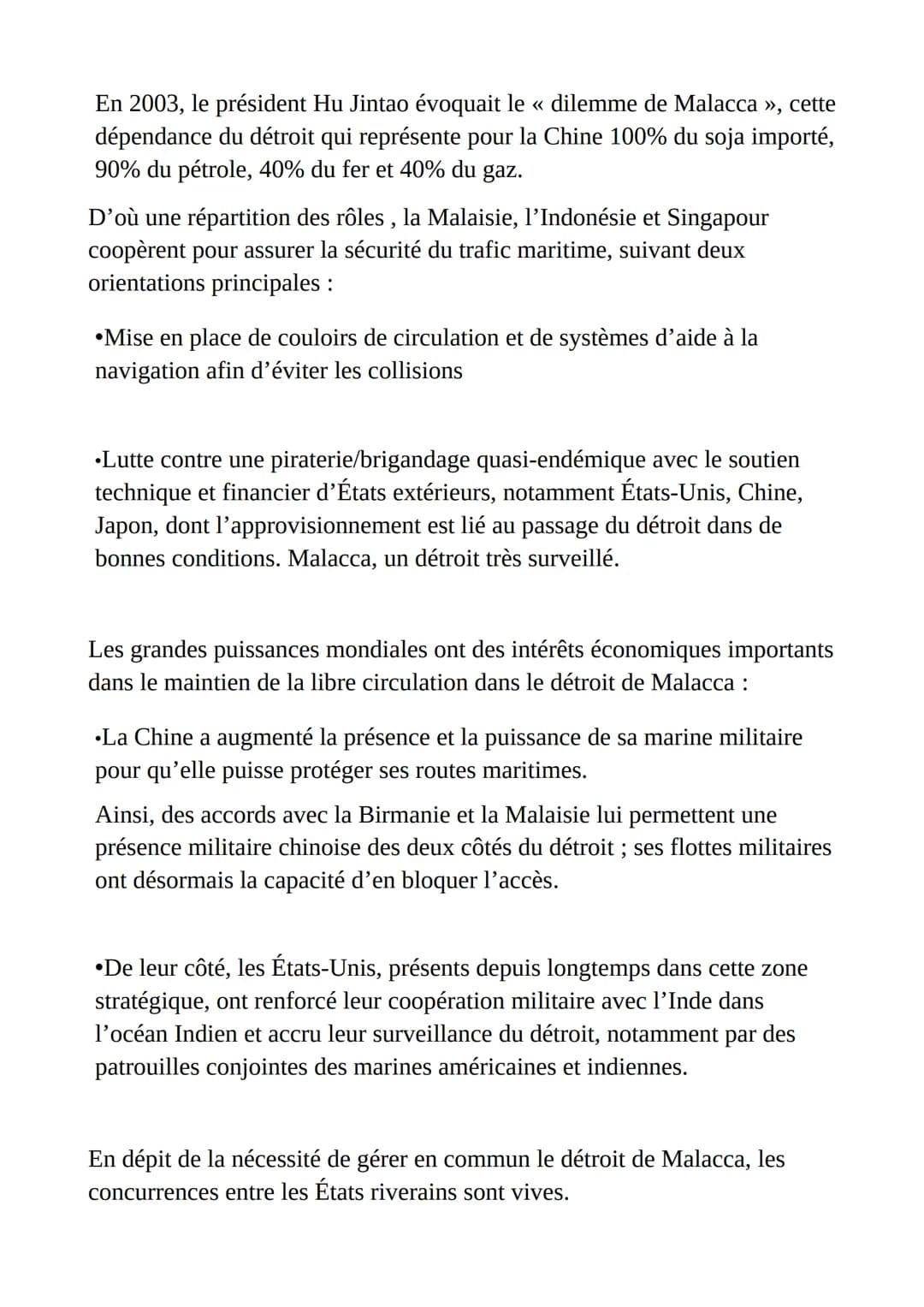 Mers et océans: au cœur de la mondialisation
Le détroit de Malacca, un point de passage majeur et stratégique
Par sa nature même de détroit,