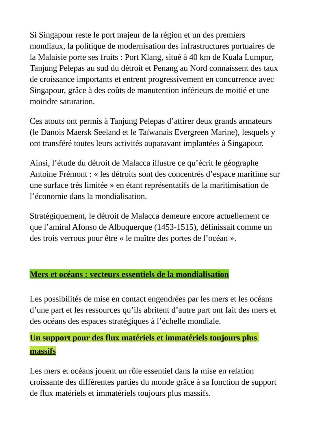 Mers et océans: au cœur de la mondialisation
Le détroit de Malacca, un point de passage majeur et stratégique
Par sa nature même de détroit,