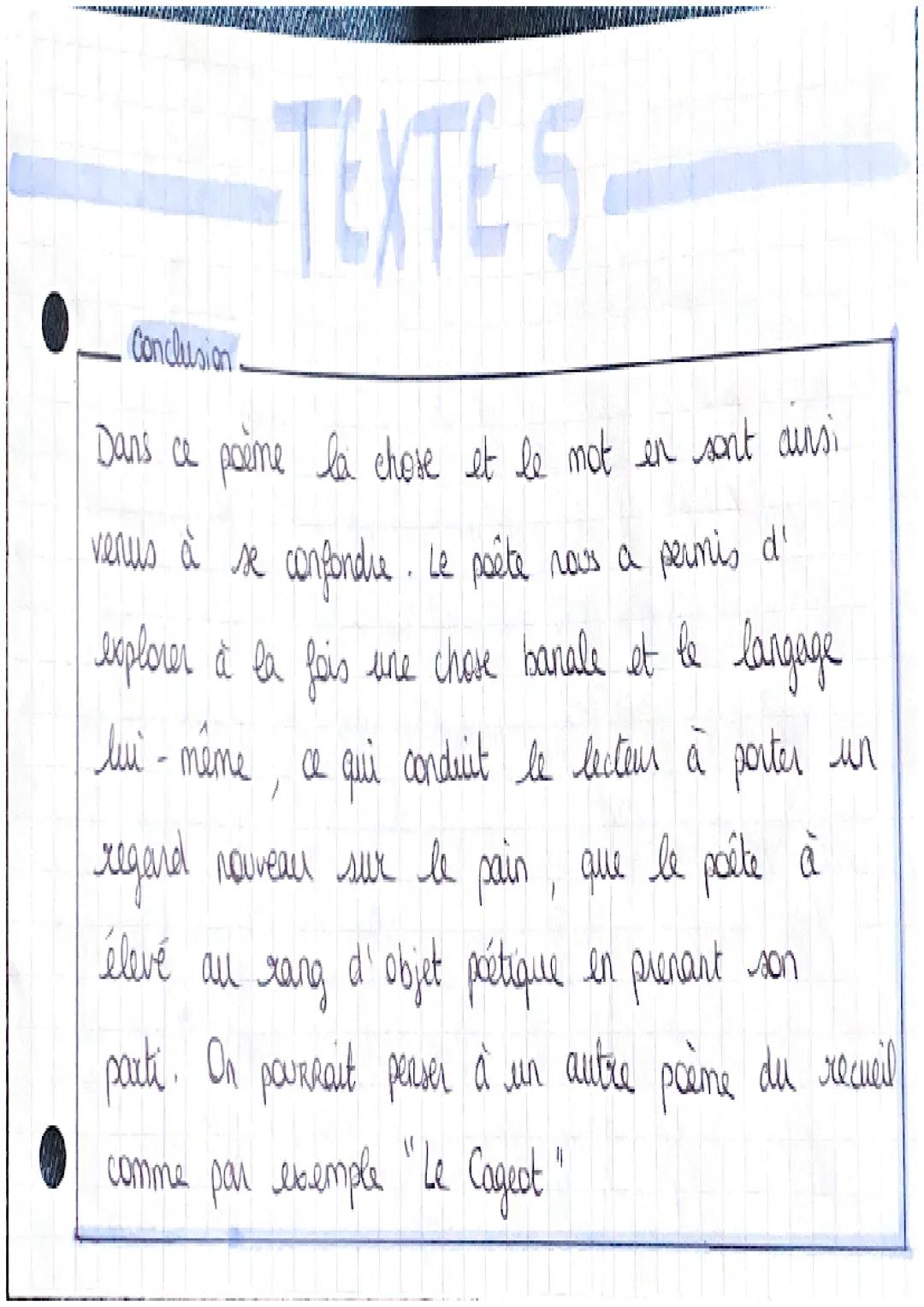 # TEXTE 5

"Le Pain ", Le Parti pris des choses, Ponge

Introduction

"Le Pain" est un poème du recueil Le Parti pris des choses de
Francis 