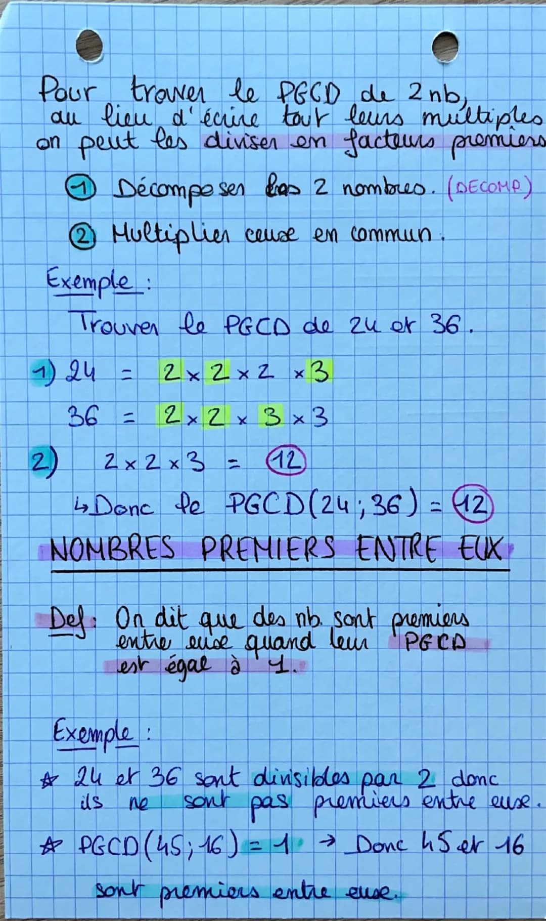 •• MATHS
Arithmétique
Multiple
Diviseur
PGCD
11
O
: toujours supérieur
ou égal à un nombre
toyjours inférieur
a égal à un nombre
plus grand 