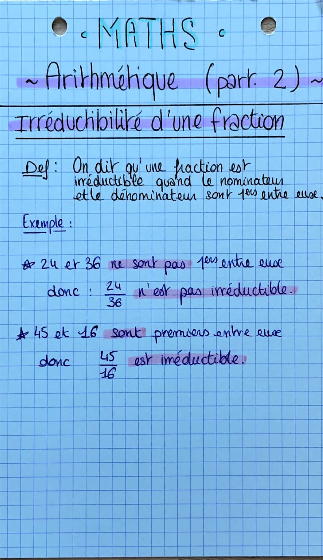 •• MATHS
Arithmétique
Multiple
Diviseur
PGCD
11
O
: toujours supérieur
ou égal à un nombre
toyjours inférieur
a égal à un nombre
plus grand 