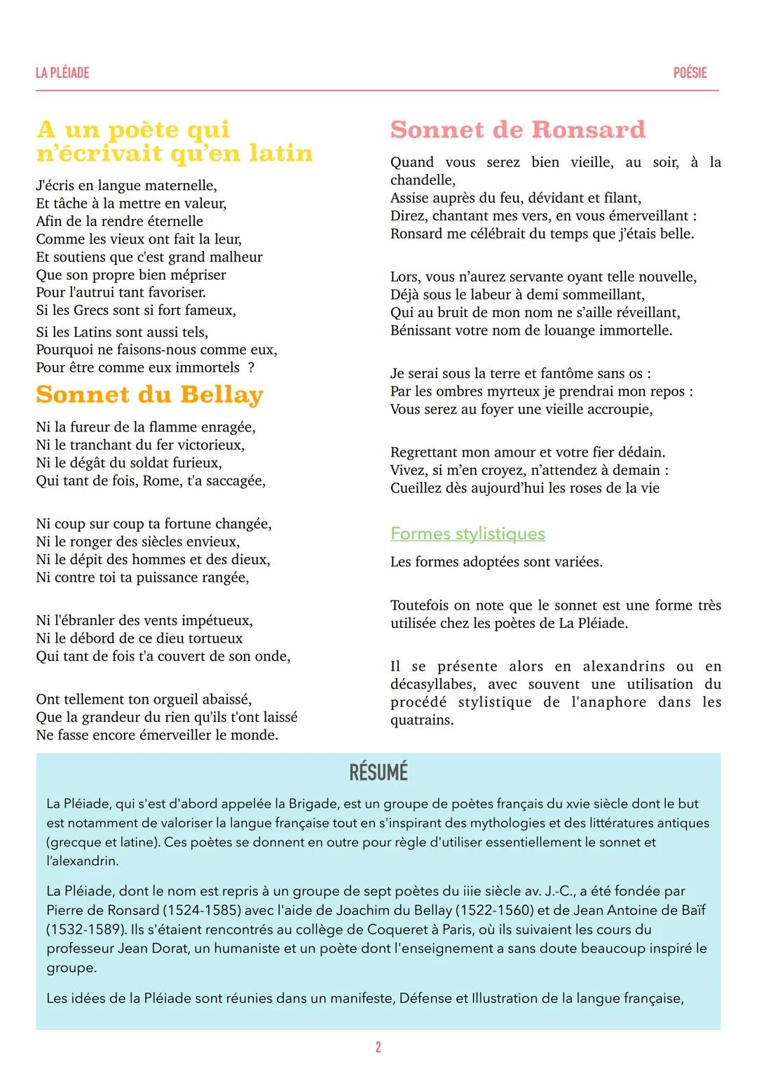 GROUPE DE POÈTES FRANÇAIS
La pléiade
Qu'est-ce que la Pléiade?
On nome la pléiade un groupe de poètes français du XVIème s.
Origine du nom
C