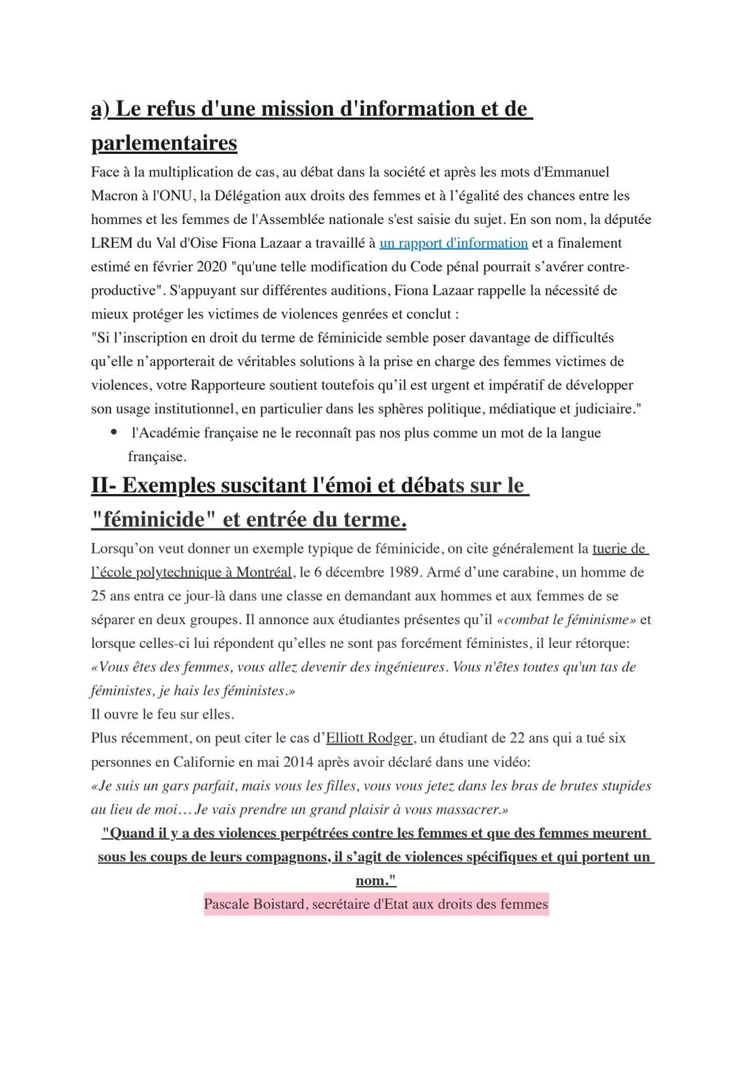 # Peut-on encore parler de crimes
passionnels ou faut-il introduire la
notion de féminicides dans le code pénal
?

Féminicide: meurtre d'une