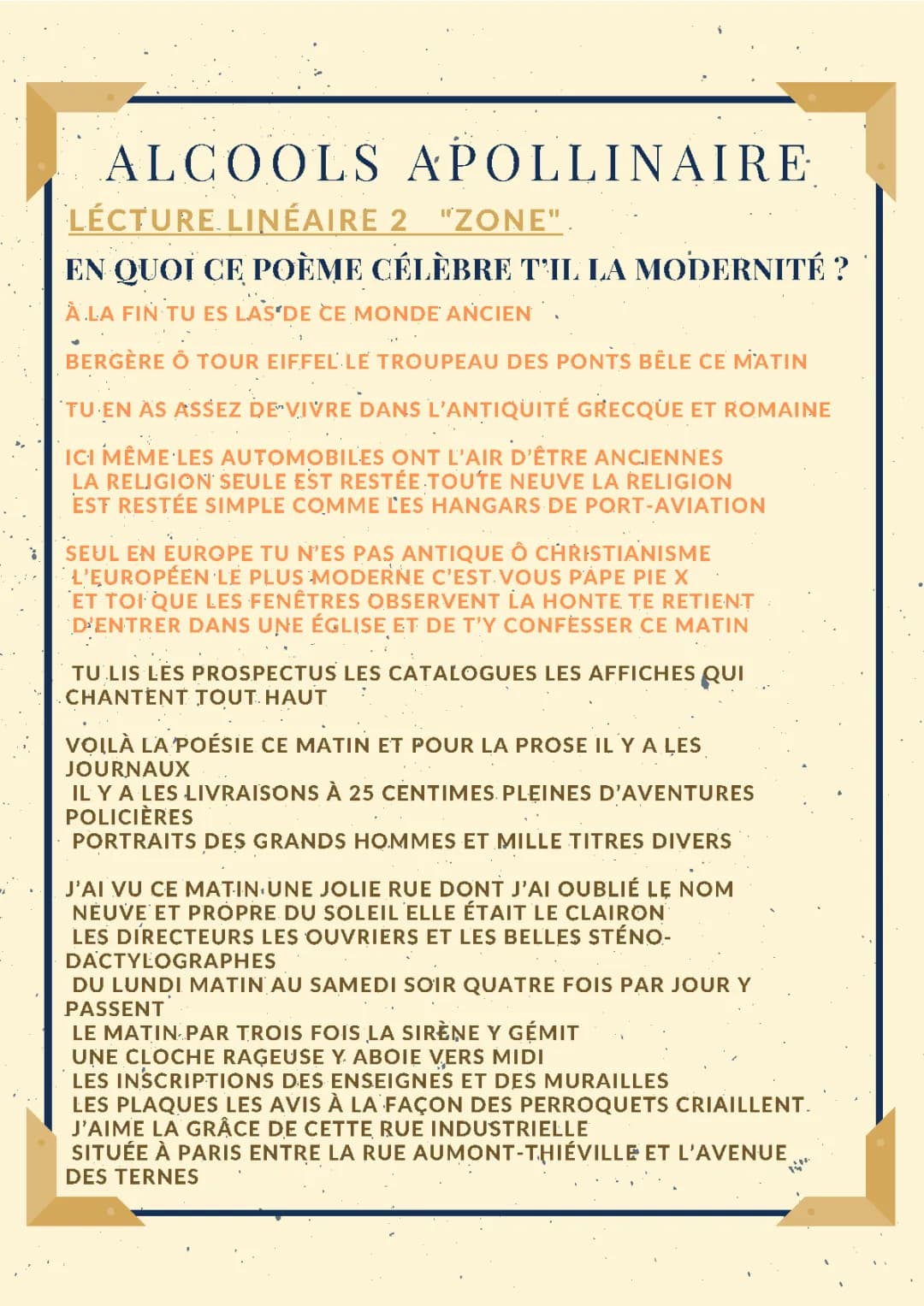 Tout sur Zone Apollinaire : Résumé, Analyse, et Commentaire Composé