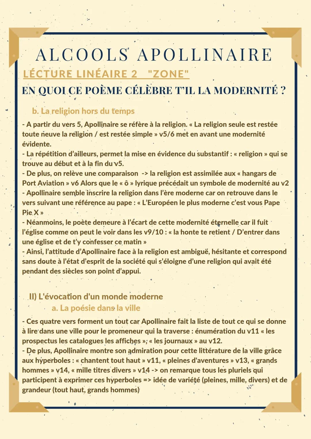 ;
ALCOOLS APOLLINAIRE
LÉCTURE. LINÉAIRE 2 "ZONE".
EN QUOI CE POÈME CÉLÈBRE T'IL LA MODERNITÉ ?
À LA FIN TU ES LAS'DE CE MONDE ANCIEN.
BERGÈR