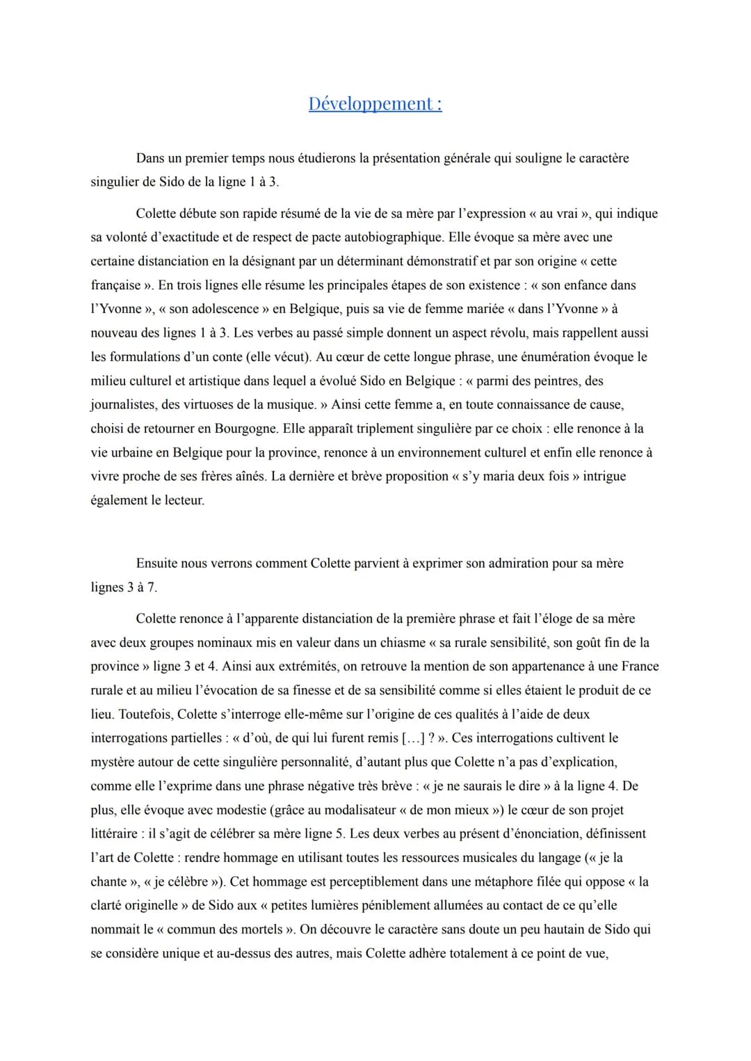 Texte Bac N° 4 : Sido et Les vrilles de la vigne, de Colette, le
portrait de Sido, 1930, p. 61-62.
Séquence 2: le romain et récit.
Support: 