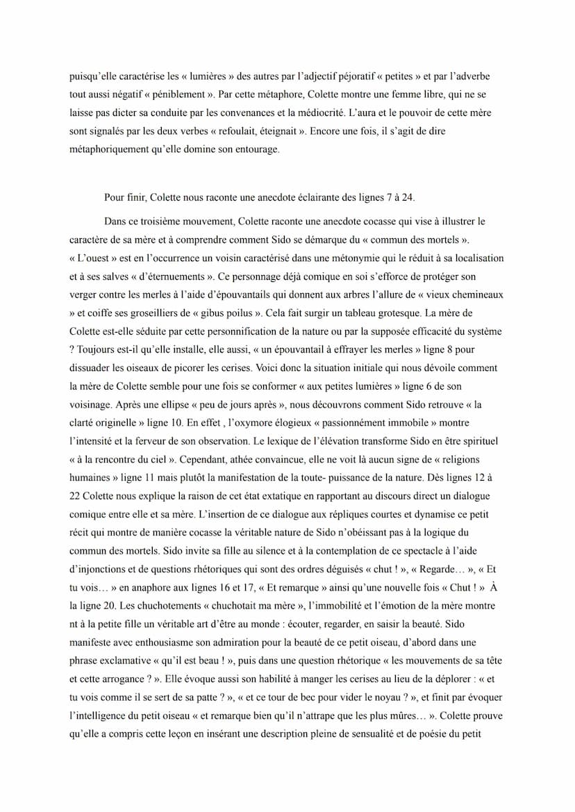 Texte Bac N° 4 : Sido et Les vrilles de la vigne, de Colette, le
portrait de Sido, 1930, p. 61-62.
Séquence 2: le romain et récit.
Support: 
