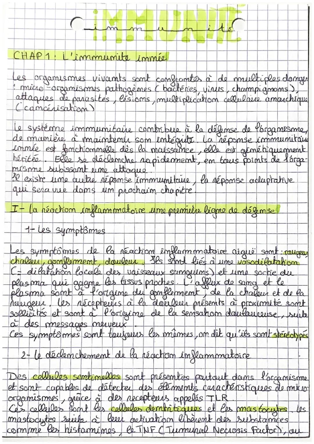 C
m
CHAP 1: L'immumite immée

Les organismes vivants sont confrontés à de multiples danger
+ micro-orgamismes pathogemes (bactéries, vinus, 