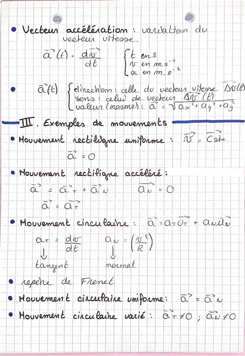 PHYSIQUE spé T
DESCRIPTION D'UN MOUVEMENT
I. Cinématique
• Stude d'un movement indépendamment des
causes qui
provoquent
le
:
• referentiel e