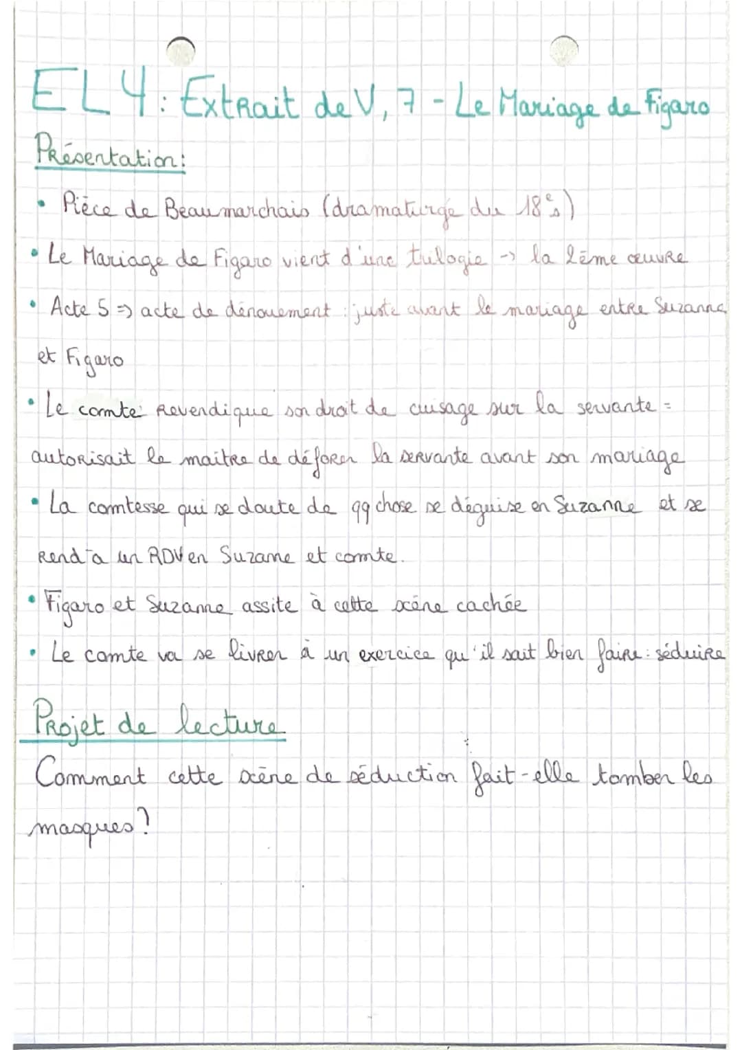 Étude linéaire sur le Mariage de Figaro acte 5 scène 7
