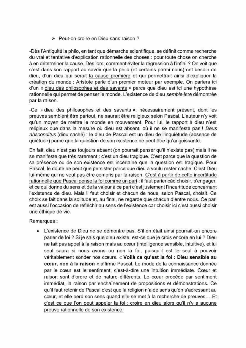 LA RELIGION, LA VERITE, LA SCIENCE.
Distinction entre « savoir » et « croire ».
En « croire » et « savoir » on tien quelque chose pour vrai 