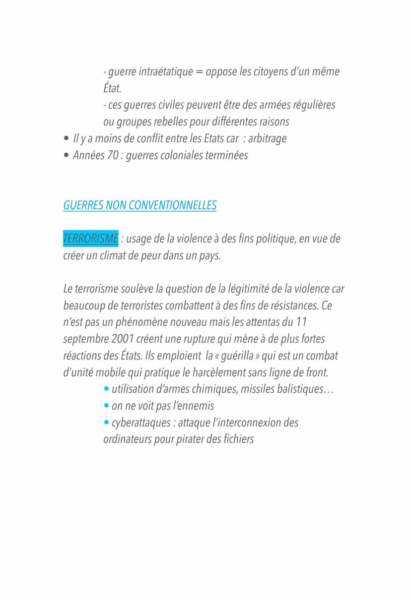 FAIRE LA GUERRE, FAIRE LA PAIX : FORMES DE
CONFLITS ET MODES DE RÉSOLUTION
GUERRE: conflit armé, affrontement violent, visant à résorber par