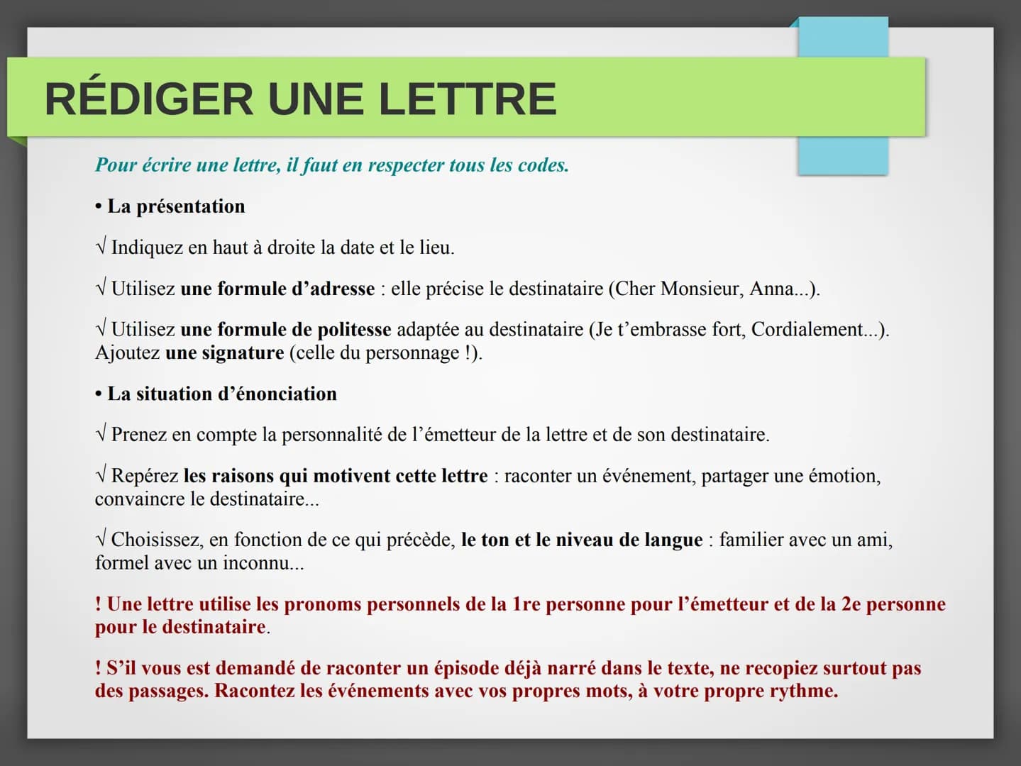 RÉDIGER UN RÉCIT
Rédiger un récit, c'est écrire un texte essentiellement narratif, donc raconter une histoire qui s'appuie sur
le texte étud