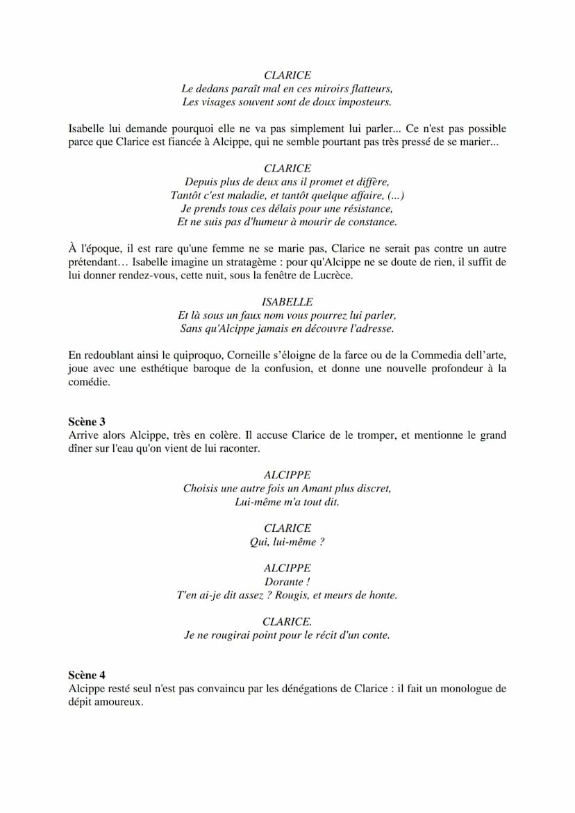 --- OCR Start ---
Corneille, Le Menteur, 1644
Résumé-analyse détaillé
Avec Le Menteur, en 1644, Corneille n'en est pas à son coup d'essai! I