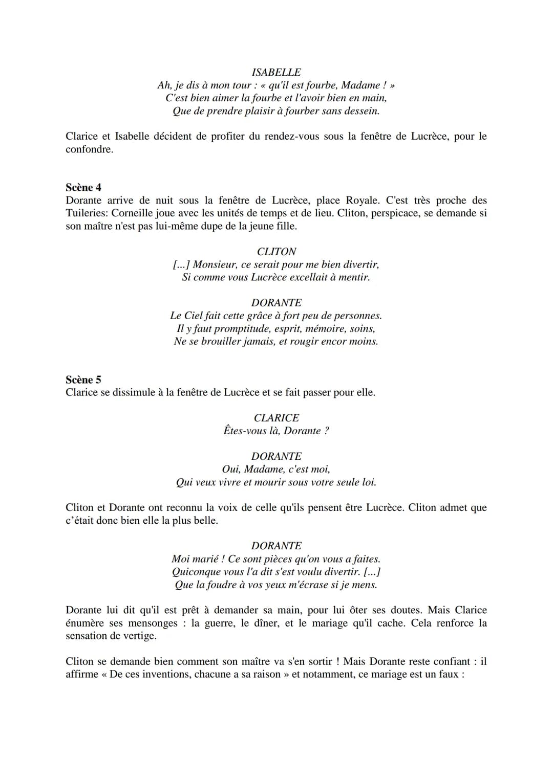 --- OCR Start ---
Corneille, Le Menteur, 1644
Résumé-analyse détaillé
Avec Le Menteur, en 1644, Corneille n'en est pas à son coup d'essai! I