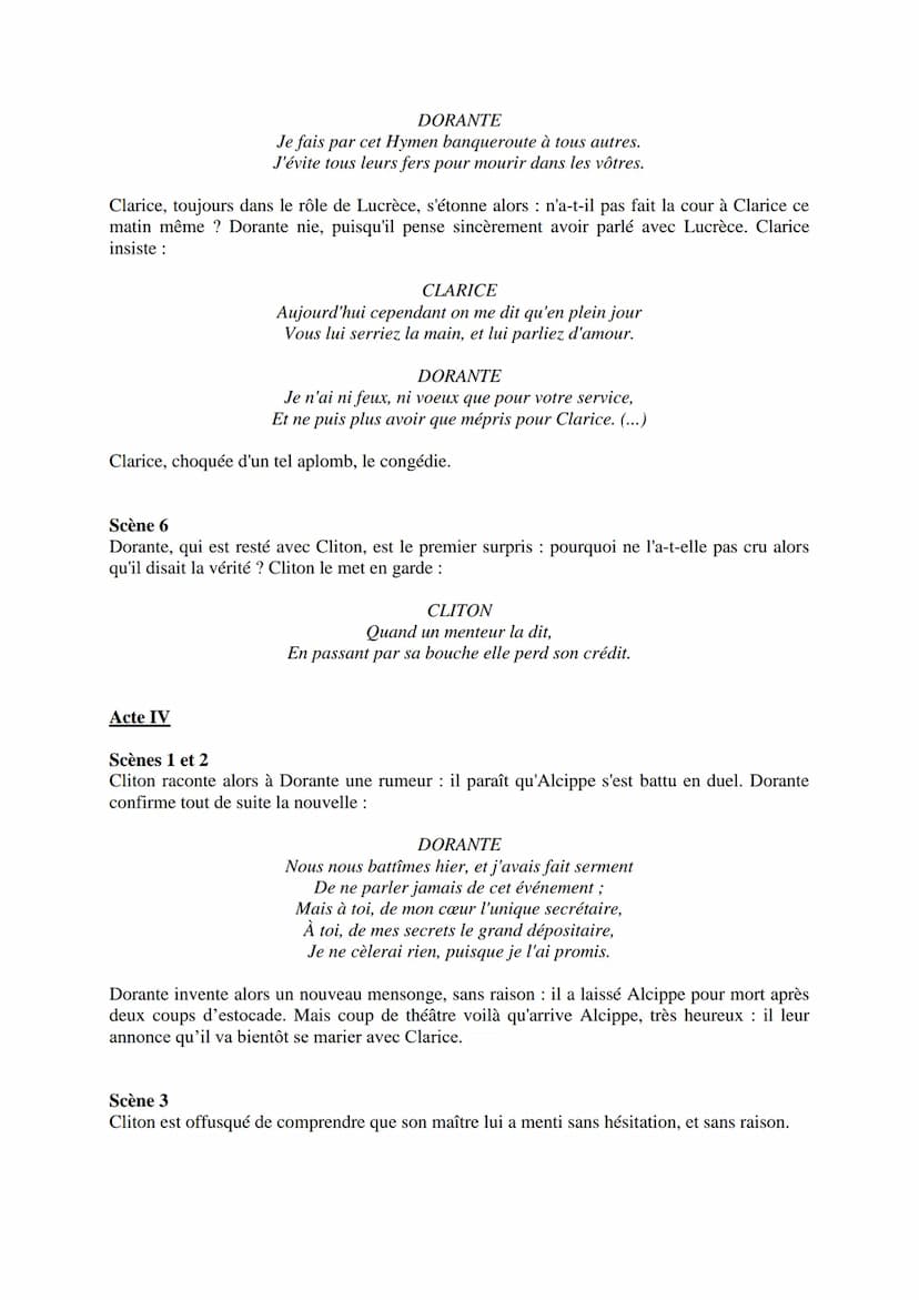 --- OCR Start ---
Corneille, Le Menteur, 1644
Résumé-analyse détaillé
Avec Le Menteur, en 1644, Corneille n'en est pas à son coup d'essai! I