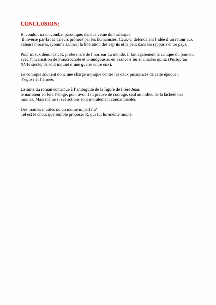 ANALYSE LINEAIRE:
François RABELAIS, Gargantua, Chap XXVII
INTRODUCTION:
François Rabelais est l'un des auteurs Français représentatif de la