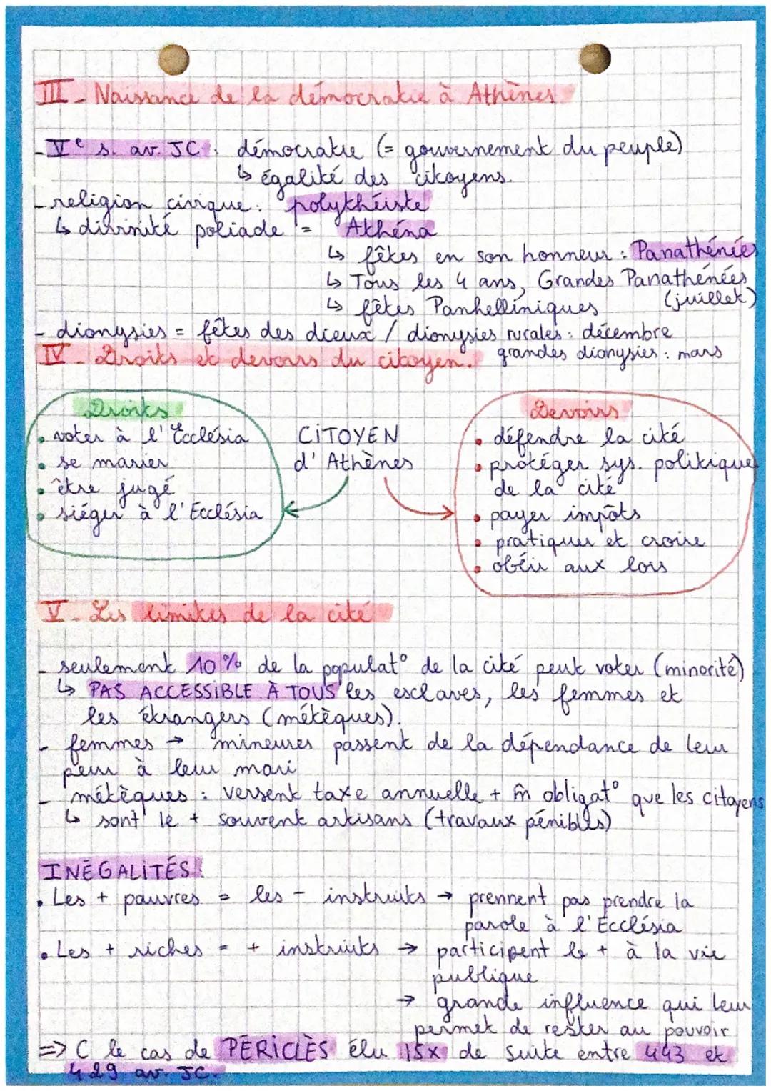 6/11/23
I_ Grèce des cités
• Oligarchie = gonvernem dirigé par les + riches.
• Tyrannie & gouvernemt d' 1 seul homme qui a pris le
pouvoir p