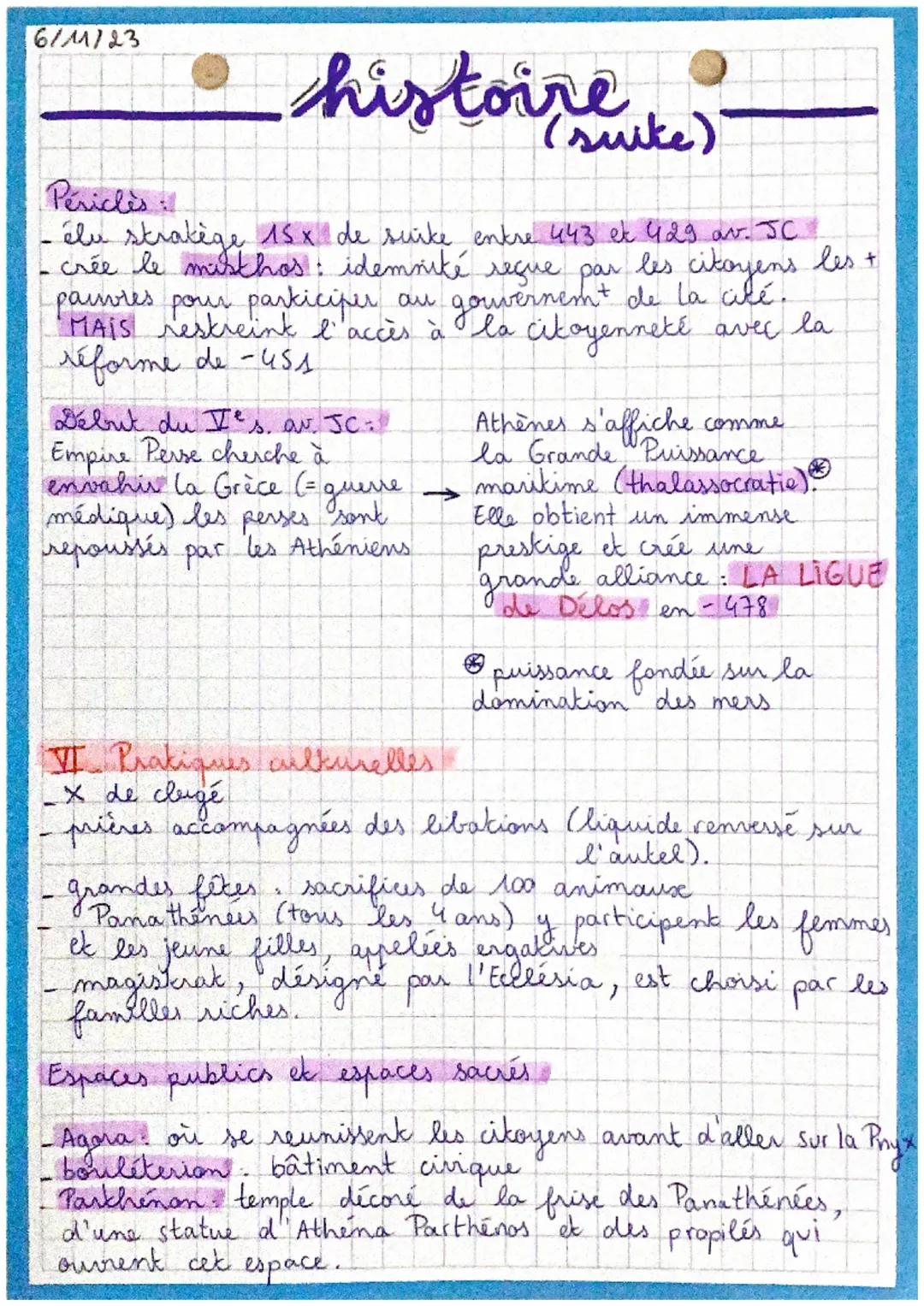 6/11/23
I_ Grèce des cités
• Oligarchie = gonvernem dirigé par les + riches.
• Tyrannie & gouvernemt d' 1 seul homme qui a pris le
pouvoir p