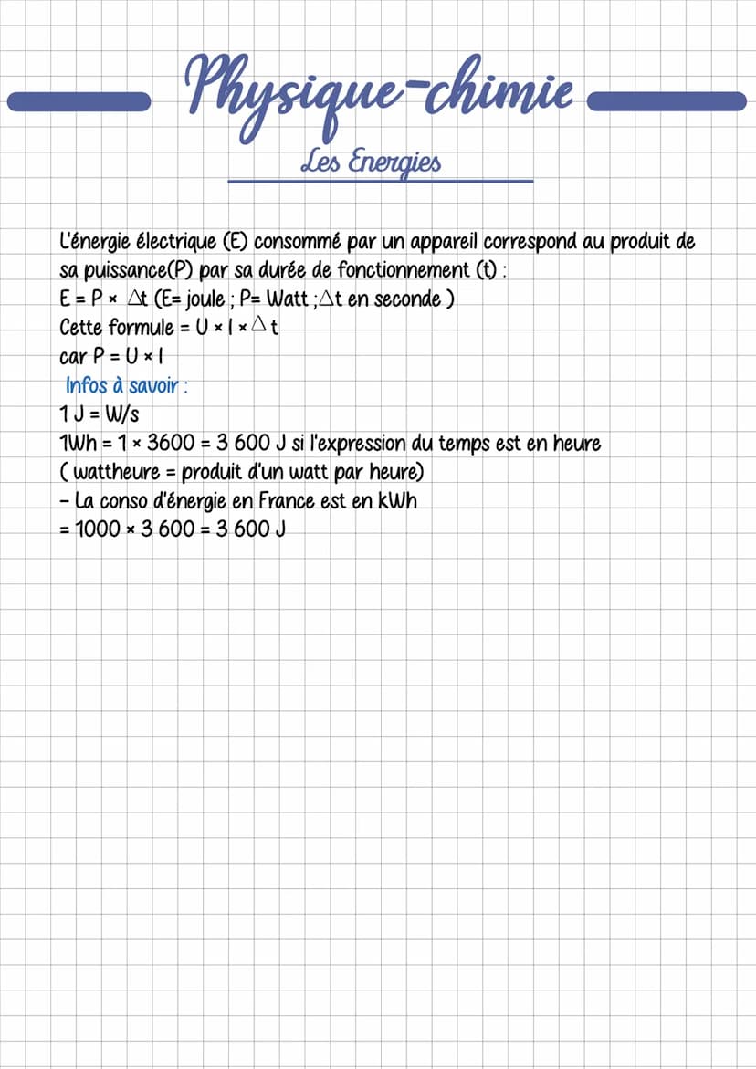 Physique-chimie
1) L'énergie:
Les Energies
a) mécanique: énergie cinétique
L'énergie provient d'une source renouvelable ou non et va être so