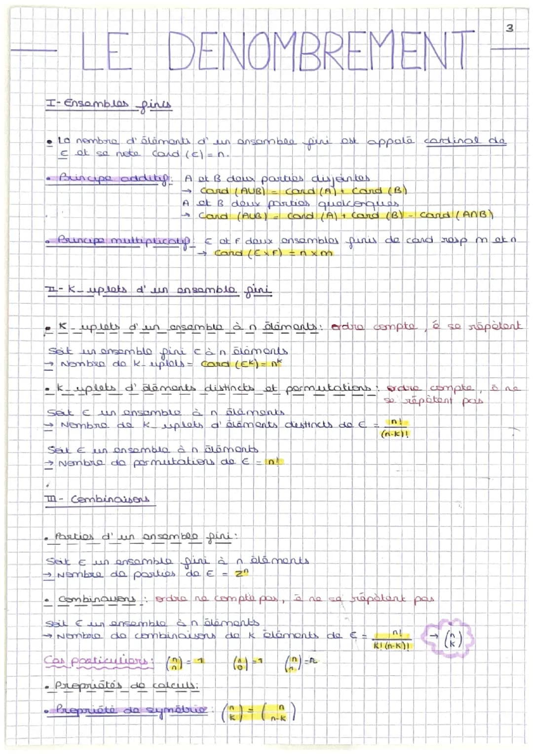 Fiche - Le Dénombrement 